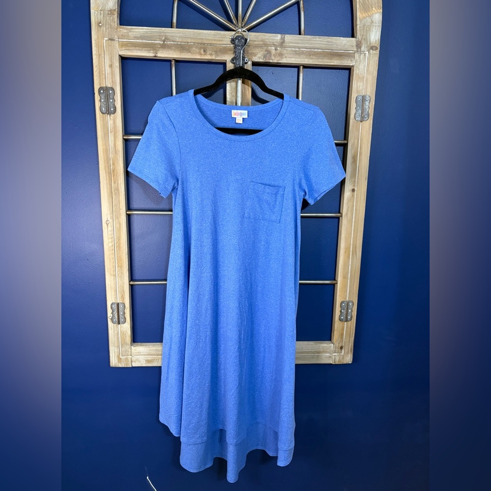 LuLaRoe Blue Midi Dress with Pocket